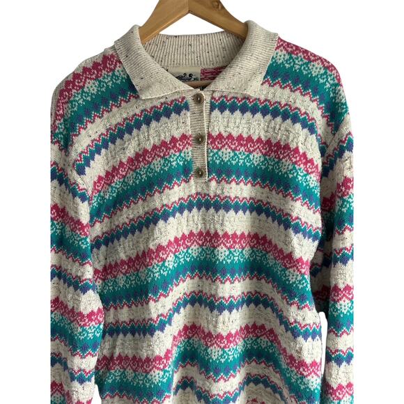 Northern Reflections Vintage Women’s Size Small Petite 100% Cotton Polo Sweater - Picture 3 of 6